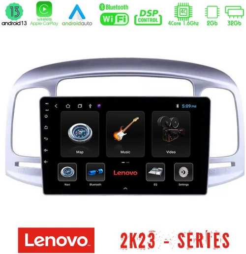 Lenovo car pad Hyundai Accent 2006-2011 4core Android 13 2+32gb Navigation Multimedia Tablet 9" u-len-Hy0711