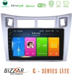 Bizzar c Series Lite 4core Android14 2+32gb  Toyota Yaris Navigation Multimedia Tablet 9" (Ασημί Χρώμα) u-c-Ty626s