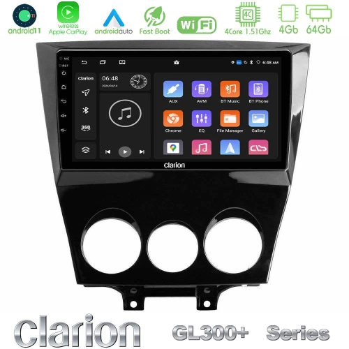 Clarion Gl300+ Series 4core Android11 4+64gb  Mazda rx8 2008-2012 Navigation Multimedia Tablet 9" u-Gl34-Mz0452