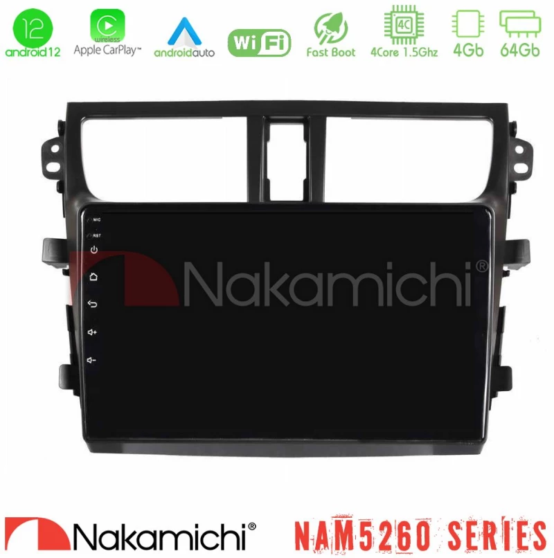 Nakamichi Nam5260 Series Suzuki Celerio 2014-2020 4core Android13 4+64gb Navigation Multimedia Tablet 9" με Carplay & Android Auto u-n44-Sz0537