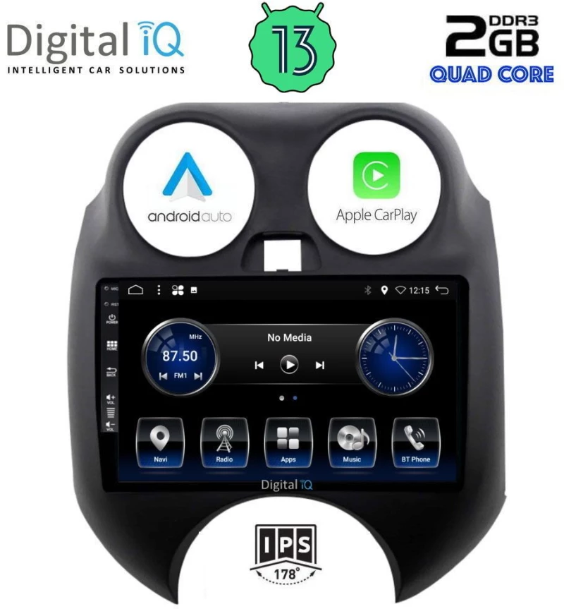 DIGITAL IQ BXH 3459_CPA (9inc) MULTIMEDIA TABLET for NISSAN MICRA mod. 2010-2014