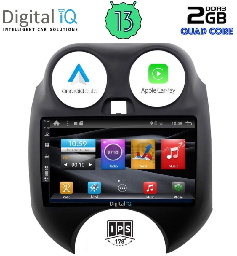 DIGITAL IQ BXH 3459_CPA (9inc) MULTIMEDIA TABLET for NISSAN MICRA mod. 2010-2014
