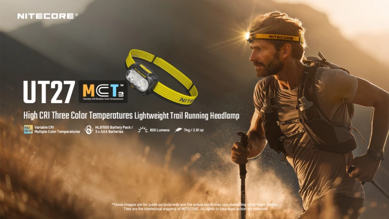ΦΑΚΟΣ LED NITECORE HEADLAMP UT27 Pro MCT 800Lumens + 2x HBL1500Lion Battery, Black