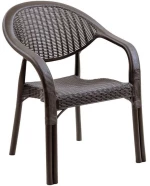 BAMBOO Pro Πολυθρόνα Κήπου - Βεράντας Στοιβαζόμενη, PP-UV (Rattan Look) Καφέ