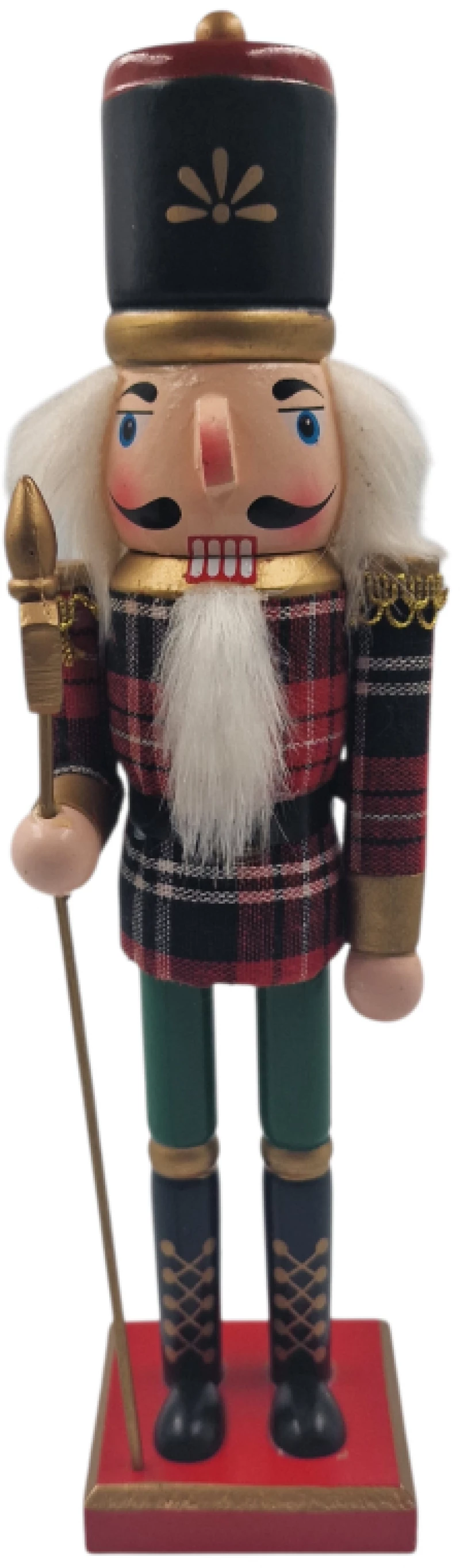 Christmas Solid Wood Καρυοθραύστης Βασιλιάς Red_Gold με τσεκούρι 30 εκ Oem