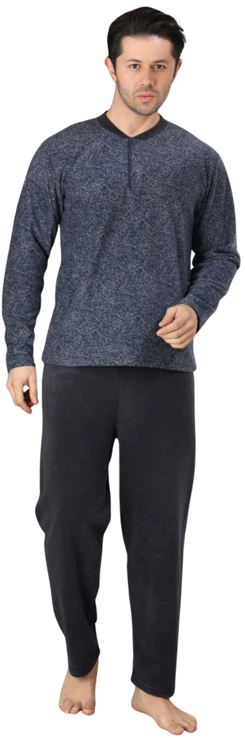 Ανδρική Πιτζάμα Fleece 0634 - ΑΝΘΡΑΚΙ