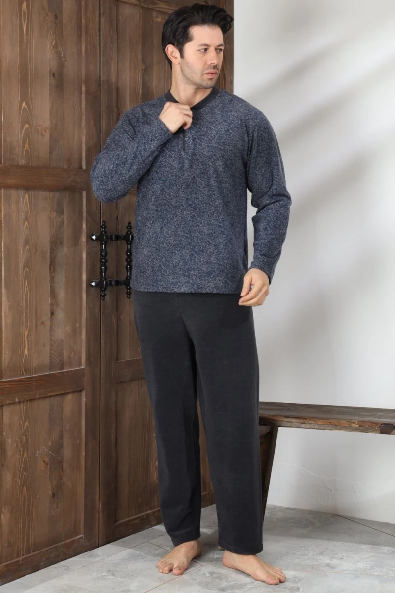 Ανδρική Πιτζάμα Fleece 0634 - ΑΝΘΡΑΚΙ