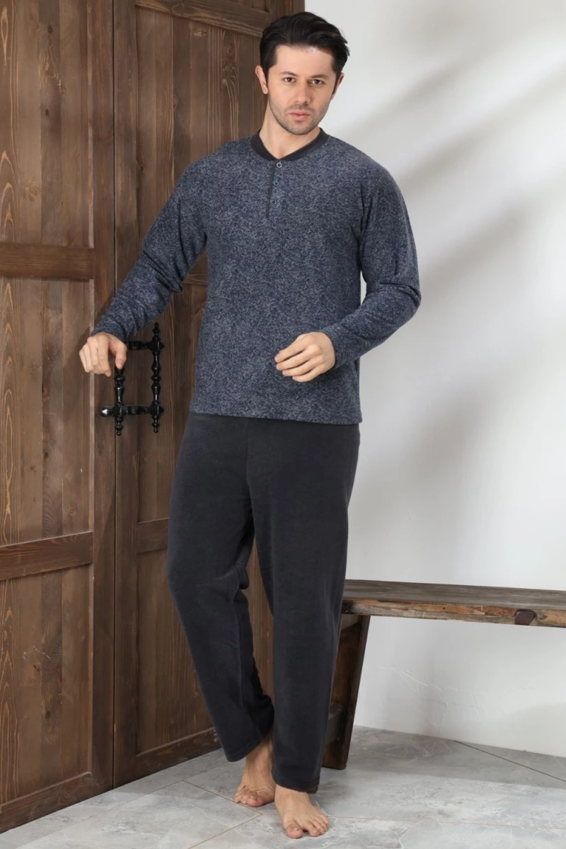 Ανδρική Πιτζάμα Fleece 0634 - ΑΝΘΡΑΚΙ