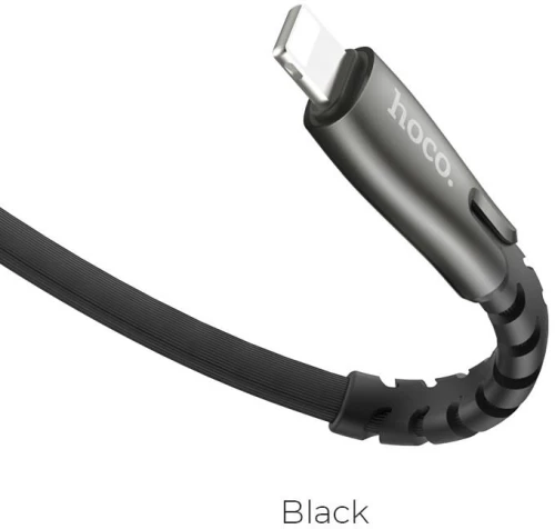 HOCO U58 CORE ΜΕΤΑΛΛΙΚΟ ΚΑΛΩΔΙΟ LIGHTNING ΦΟΡΤΙΣΗΣ & DATA 1.2m, ΜΑΥΡΟ