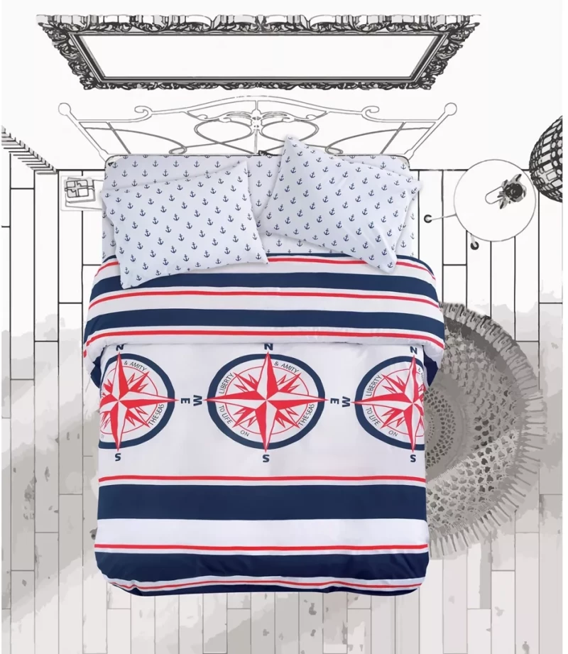 COMPASS ΠΑΠΛΩΜΑ KING 240Χ250CM  2*50X70CM 144TC 100% COTTON - -