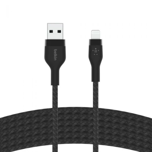 Belkin CAA010bt3MBK BOOST CHARGE™  USB-A to LTG_Braided silicone, 3M, Black