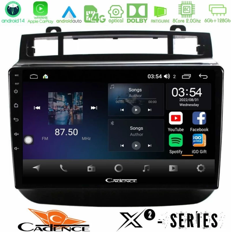Cadence x2 Series 8core Android14 6+128gb vw Touareg 2011-2018 Navigation Multimedia Tablet 9" u-x2-Vw0966