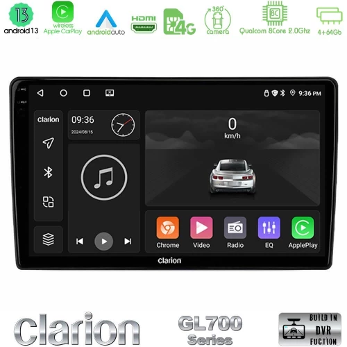 Clarion Gl700 Series 8core Android13 4+64gb Renault Master 2019-2021 Navigation Multimedia Tablet 10" με Carplay & Android Auto u-gl7-Rn1109