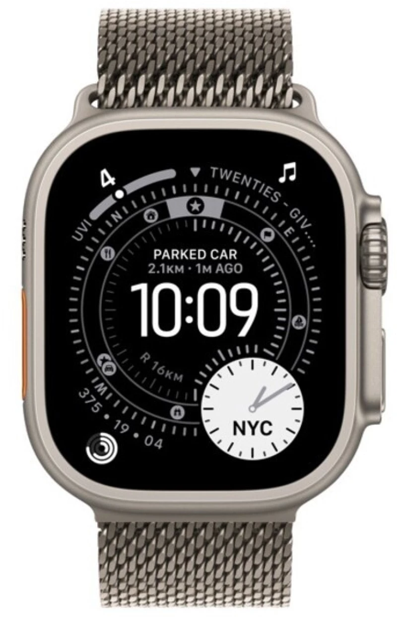 Apple Watch Ultra 3 GPS + Cellular Natural Titanium 49mm - Natural Titanium Milanese Band (L)