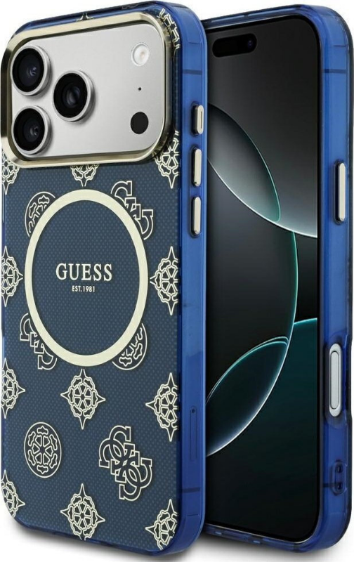 Guess Iml Peony Dot MagSafe Back Cover Θήκη για iPhone 17 Pro Max - Blue