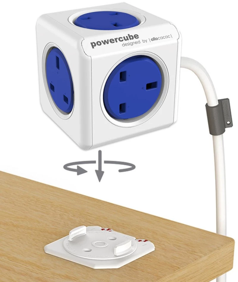 Allocacoc PowerCube Original 5 Outlets – UK 1,5m  Blue - Πολύπριζο 5 θέσεων UK 1,5 m Μπλε - 7300BL/UKEXPC