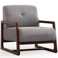 Πολυθρόνα Athena Bergere 560ARE2372 67x80x77cm Light Grey-Walnut
