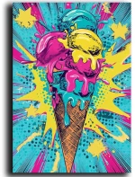 Πίνακας Καμβάς Pop 649THL1170 70x100cm Multi Wallity Κάθετοι Ξύλο, Καμβάς
