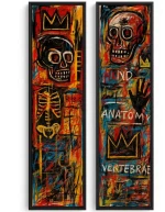 Κάδρα Huhu (Σετ 2Τμχ) 920MSN1102 25x100cm Multi Wallity Κάθετοι Αλουμίνιο,Καμβάς