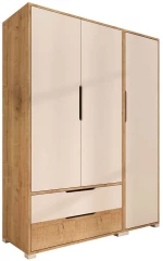 Ντουλάπα Τρίφυλλη Flora 469ORN1119 137x45x183cm Oak-White Τρίφυλλη