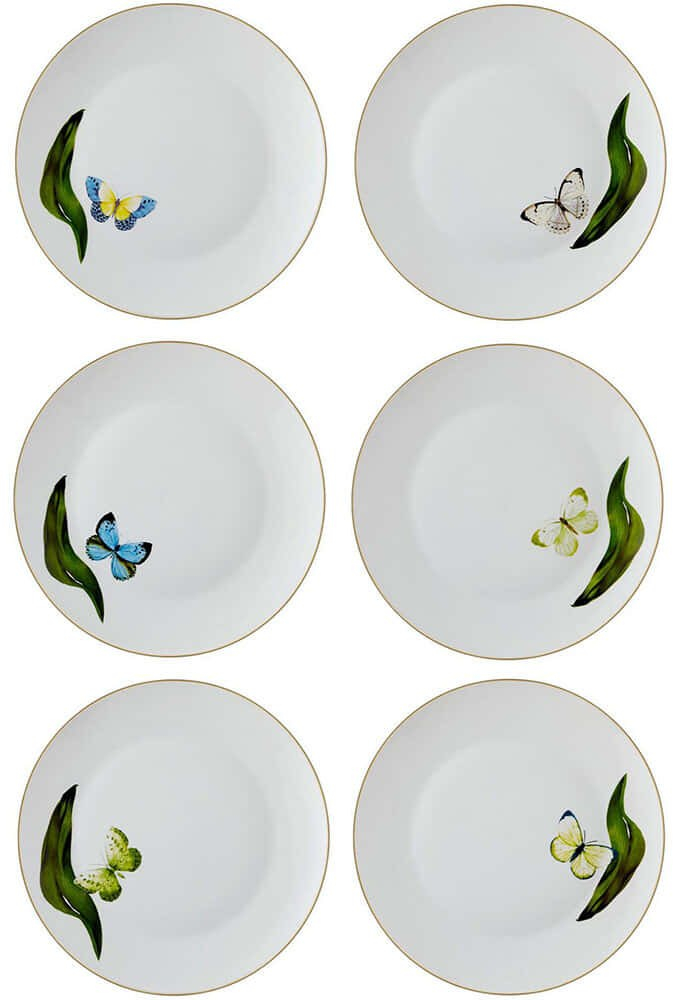 Πιάτο Ρηχό (Σετ 6Τμχ) 280TMA2258 27x27x2cm Multi Hermia Πορσελάνη