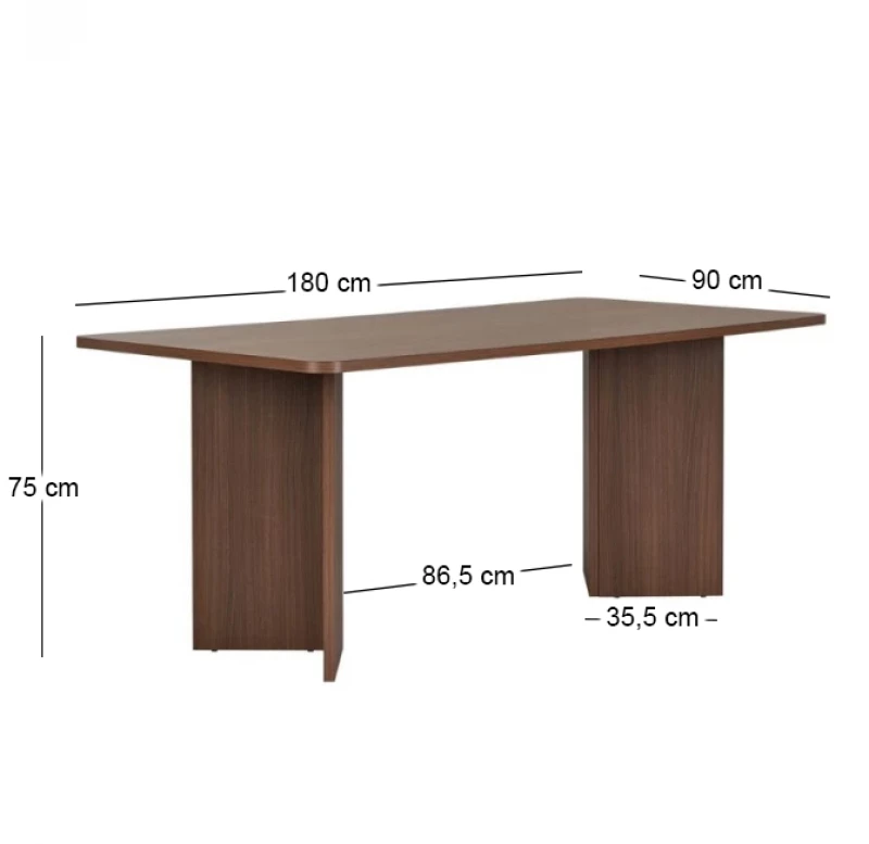 Τραπέζι Linza Megapap χρώμα καρυδί 180x90x75εκ. | GP052-0243,2