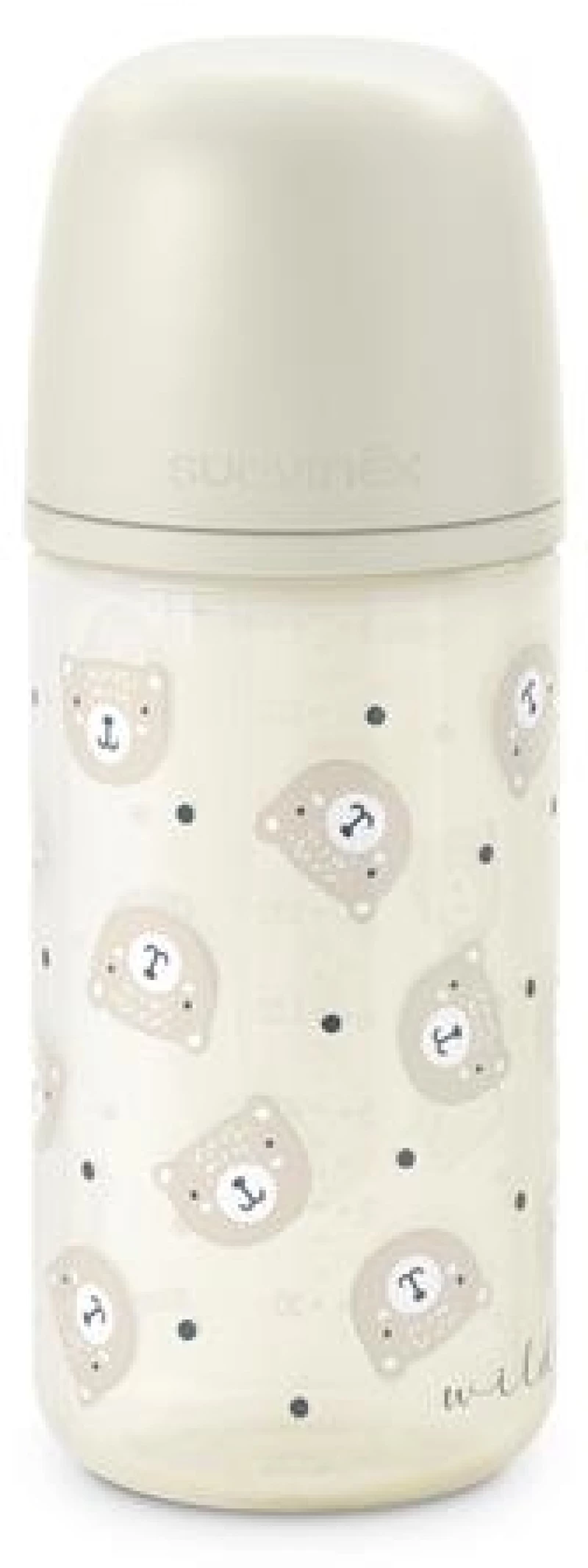 Suavinex Μπιμπερό Γυάλινο θηλή Σιλικόνης SX PRO S 240ml +0m beige BR79809