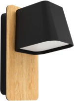 Φωτιστικό Επίτοιχο Eglo 390009 RUSCIO Καφέ (Brown)|Μαύρο Ματ (Black Mat)