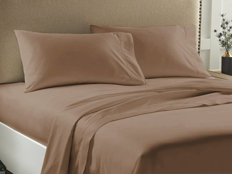 Παπλωματοθήκη Μονόχρωμη Μόκα Economy Γαρύφαλλο - 160x240