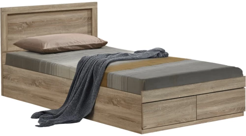 Κρεβάτι Olympus pakoworld με συρτάρι σε sonoma απόχρωση 120x200εκ
