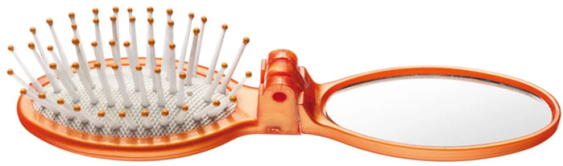 EUROSTIL Mini Αναδιπλούμενη Βούρτσα με Καθρέπτη Orange 02789