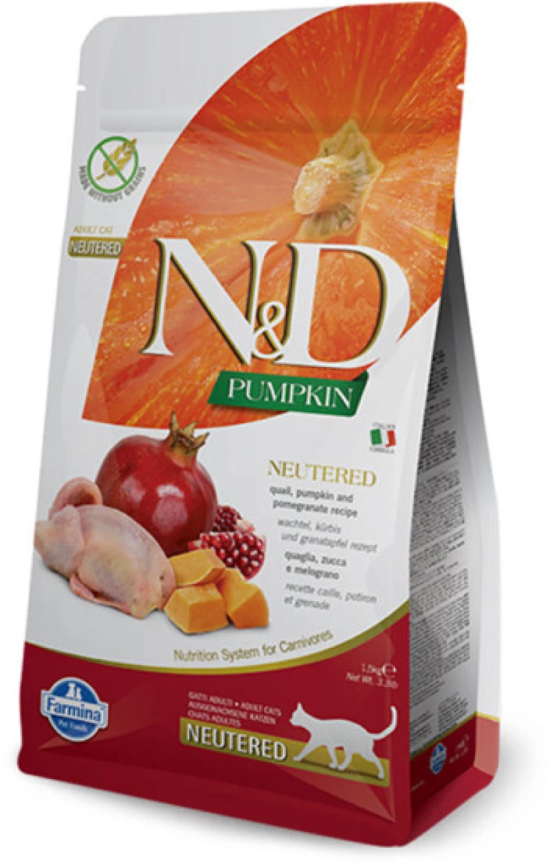 N+D Cat Quail, Pumpkin + Pomegranate Neutered Adult 1,5kg