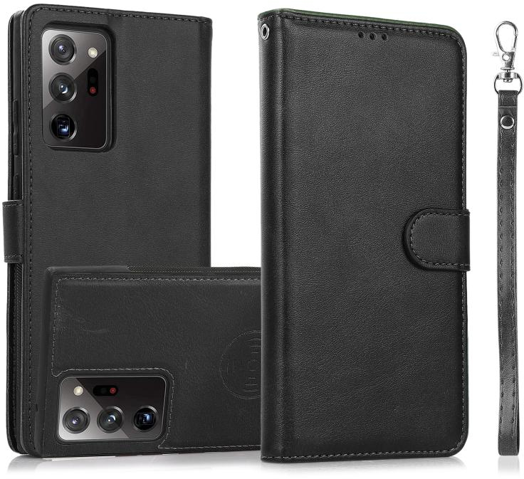 Για Samsung Galaxy Note20 Ultra Calf Texture 2 σε 1 Αποσπώμενο μαγνητικό πίσω κάλυμμα Οριζόντια Flip δερμάτινη θήκη με θήκη & υποδοχές για κάρτες & πορτοφόλι & κορνίζα φωτογραφιών (Μαύρο)