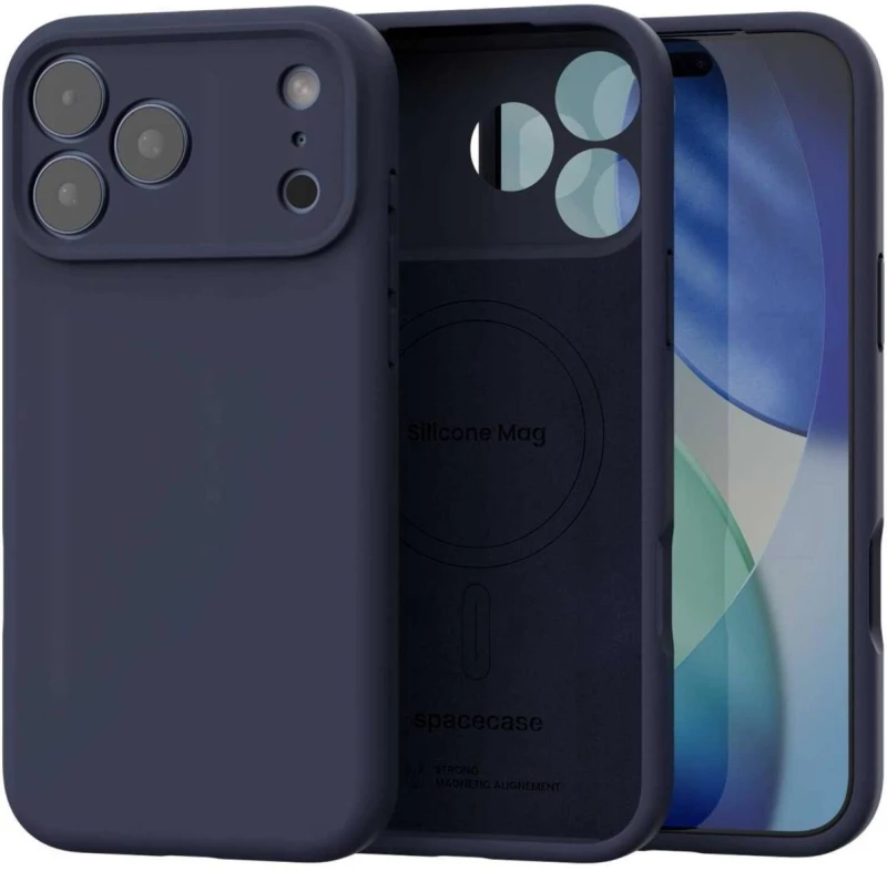 Θήκη iPhone 17 Pro Spacecase Silicone Mag Case Σιλικόνης με MagSafe - Deep Blue (5905719138264)