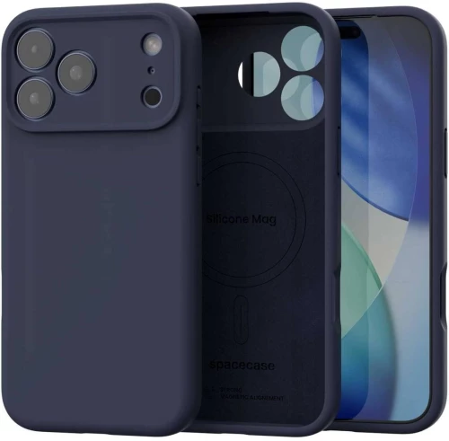 Θήκη iPhone 17 Pro Spacecase Silicone Mag Case Σιλικόνης με MagSafe - Deep Blue (5905719138264)