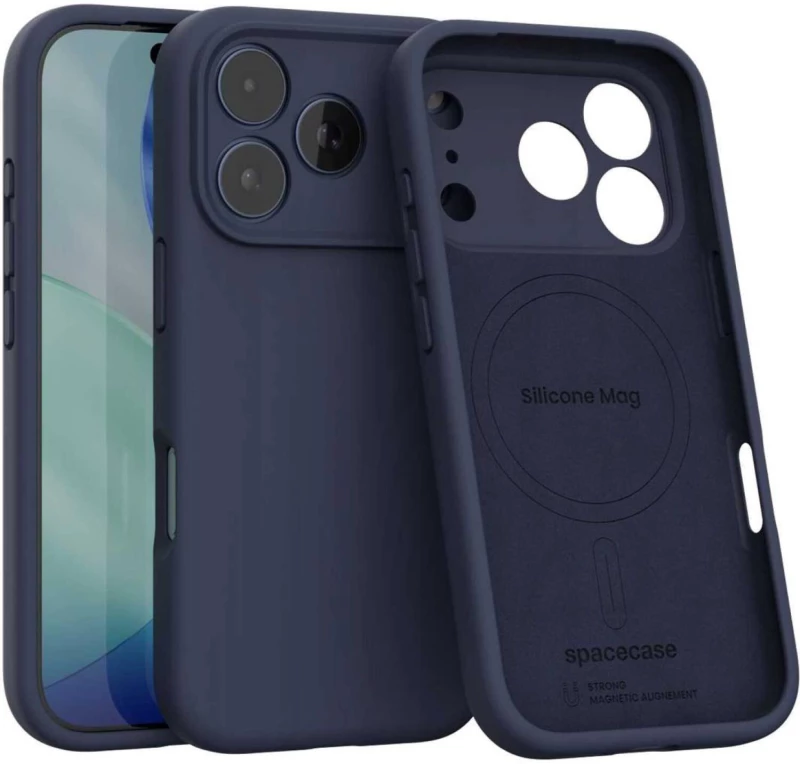 Θήκη iPhone 17 Pro Spacecase Silicone Mag Case Σιλικόνης με MagSafe - Deep Blue (5905719138264)