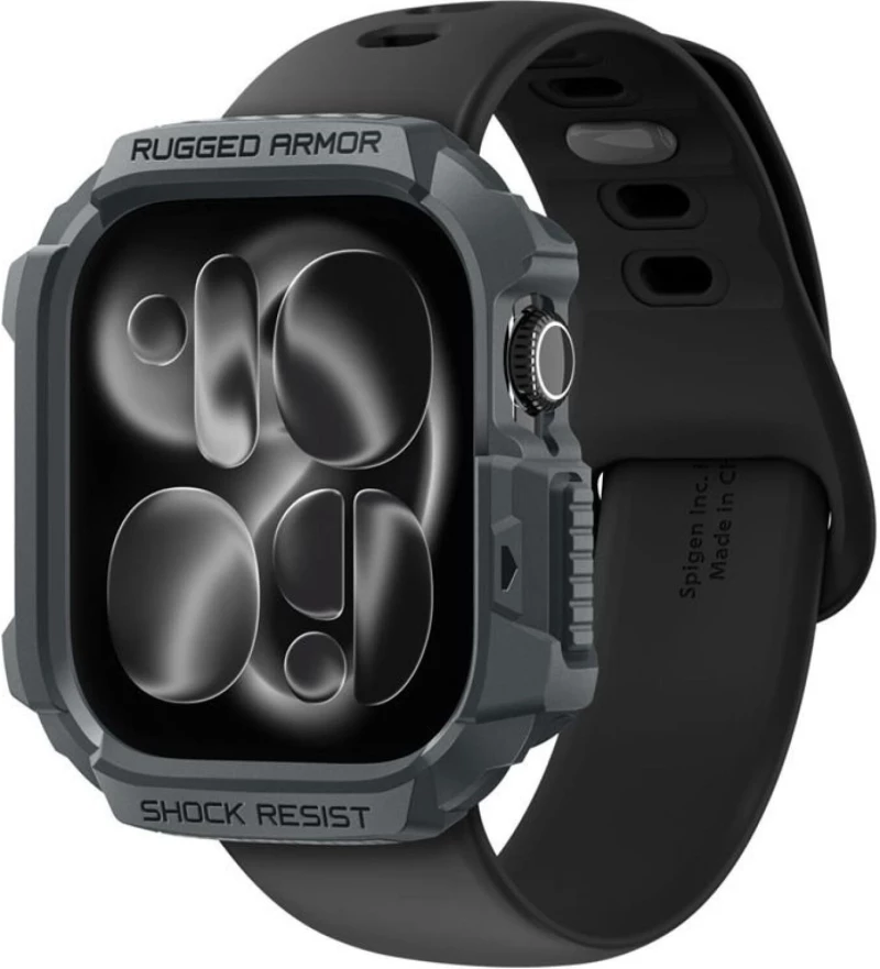 Θήκη Apple Watch 11 / 10 46mm Spigen Rugged Armor 2 Ανθεκτική Σιλικόνης - Dark Gray (ACS10500)