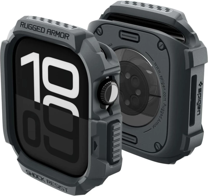 Θήκη Apple Watch 11 / 10 46mm Spigen Rugged Armor 2 Ανθεκτική Σιλικόνης - Dark Gray (ACS10500)