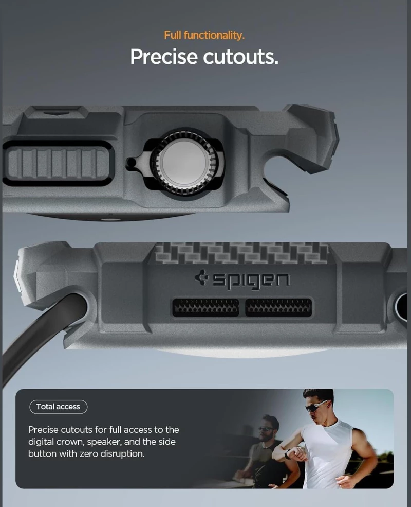 Θήκη Apple Watch 11 / 10 46mm Spigen Rugged Armor 2 Ανθεκτική Σιλικόνης - Dark Gray (ACS10500)