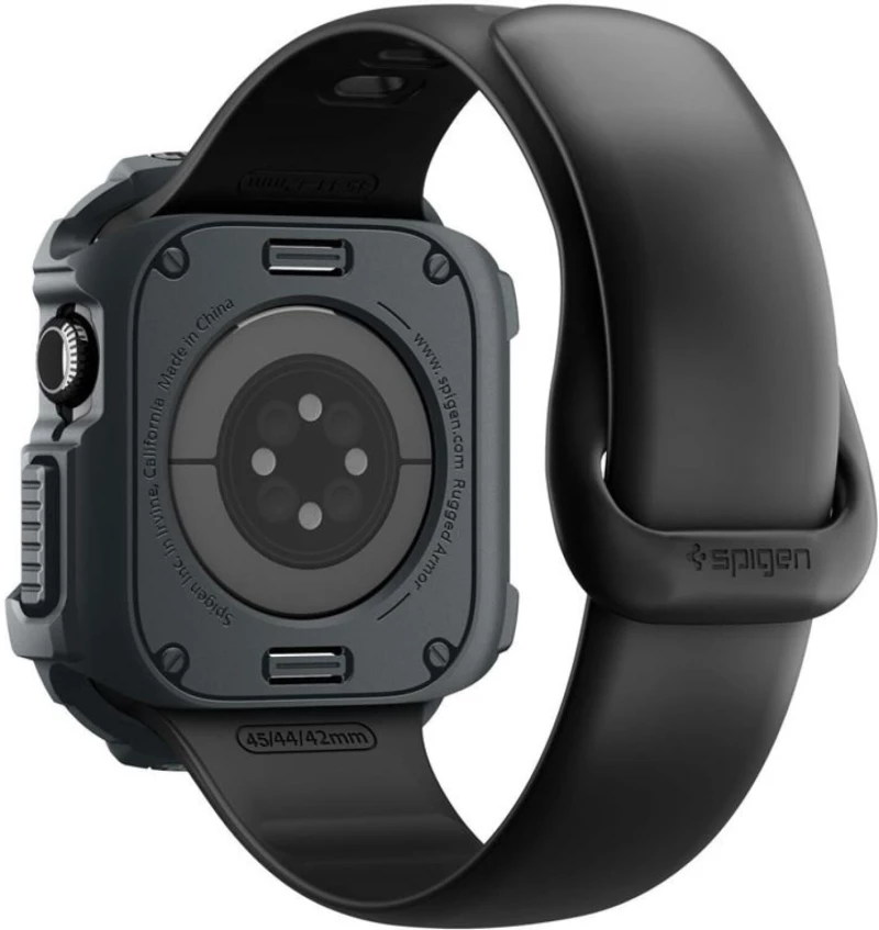 Θήκη Apple Watch 11 / 10 46mm Spigen Rugged Armor 2 Ανθεκτική Σιλικόνης - Dark Gray (ACS10500)