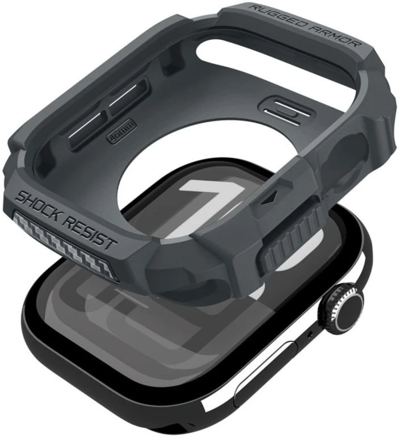 Θήκη Apple Watch 11 / 10 46mm Spigen Rugged Armor 2 Ανθεκτική Σιλικόνης - Dark Gray (ACS10500)