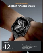 Θήκη Apple Watch 11 / 10 42mm Spigen Rugged Armor 2 Ανθεκτική Σιλικόνης - Matte Black (ACS10491)