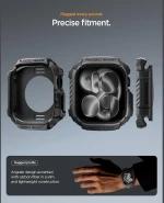 Θήκη Apple Watch 11 / 10 42mm Spigen Rugged Armor 2 Ανθεκτική Σιλικόνης - Matte Black (ACS10491)
