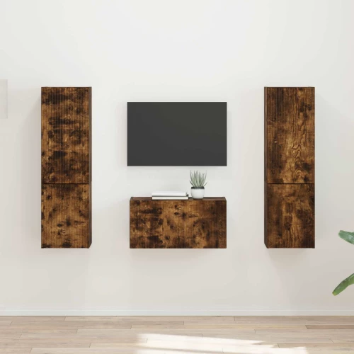 vidaXL 3 pcs Καπνιστό Δρύς