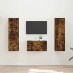 vidaXL 3 pcs Καπνιστό Δρύς