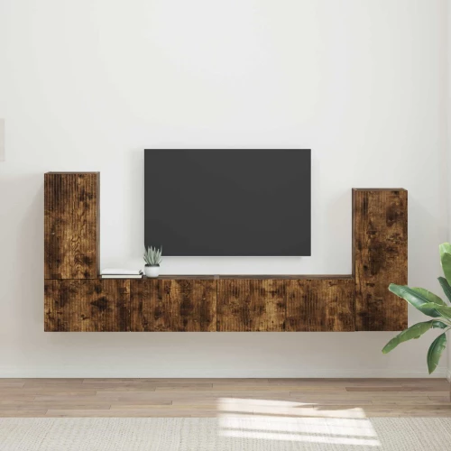 vidaXL 4 pcs Καπνιστό Δρύς
