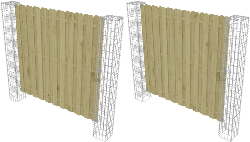 vidaXL Στύλος Περιφράξεων 2 pcs Ασημί 20 x 20 x 190 εκ. Μέταλλο