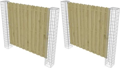 vidaXL Στύλος Περιφράξεων 2 pcs Ασημί 20 x 20 x 190 εκ. Μέταλλο