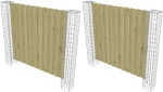 vidaXL Στύλος Περιφράξεων 2 pcs Ασημί 20 x 20 x 190 εκ. Μέταλλο