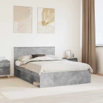vidaXL Σκελετός Κρεβατιού Σκυρόδεμα 140 x 200 cm Επεξεργασμένο ξύλο